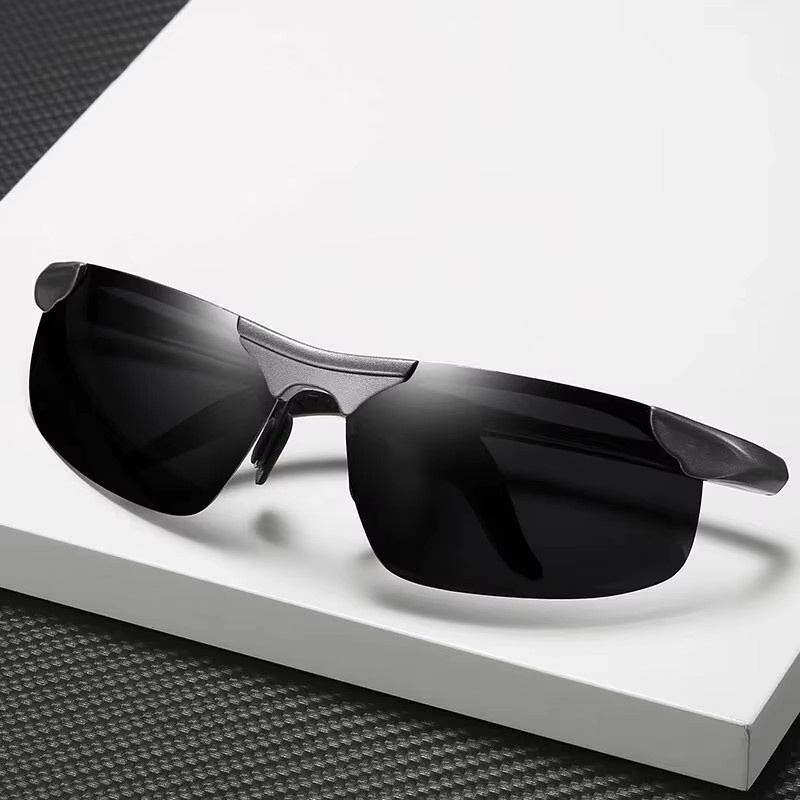 Aoron Sonnenbrille, Unisex, Vollrand, rechteckig, Metall, schwarz, polarisiert - Bild 2