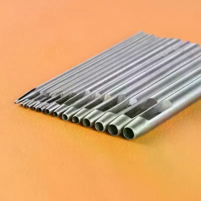 ZLinKJ 6-teiliges Lederlochstanzer Set aus Metall in Silber für Leathercraft und Näharbeiten - Bild 2