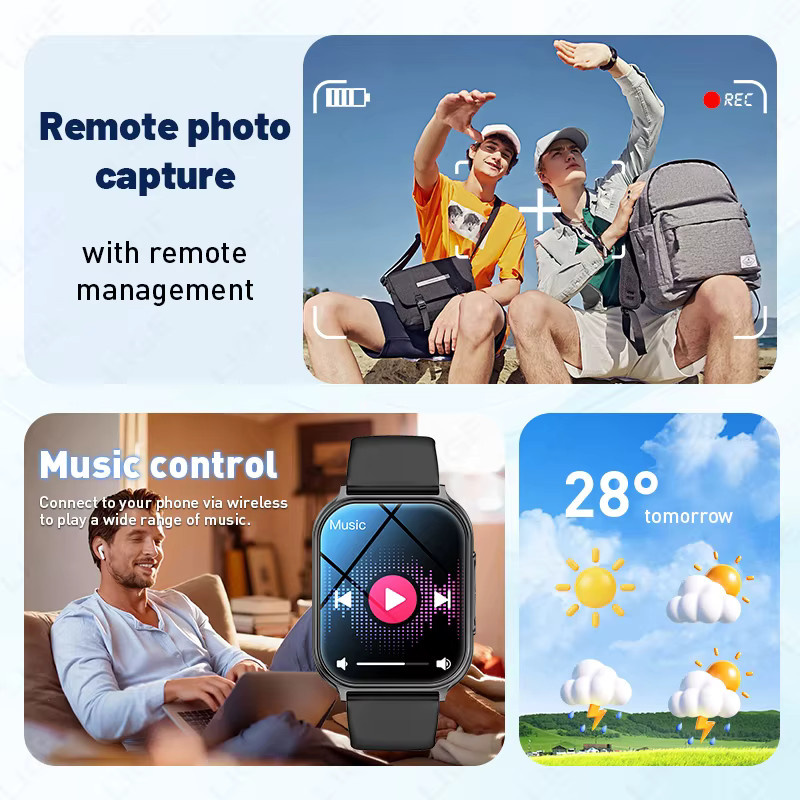 LIGE Smartwatch für Damen und Herren in Schwarz mit Bluetooth-Anruf, Herzfrequenzmesser und IP67 wasserdichtem Sport-Fitness-Tracker - Bild 5