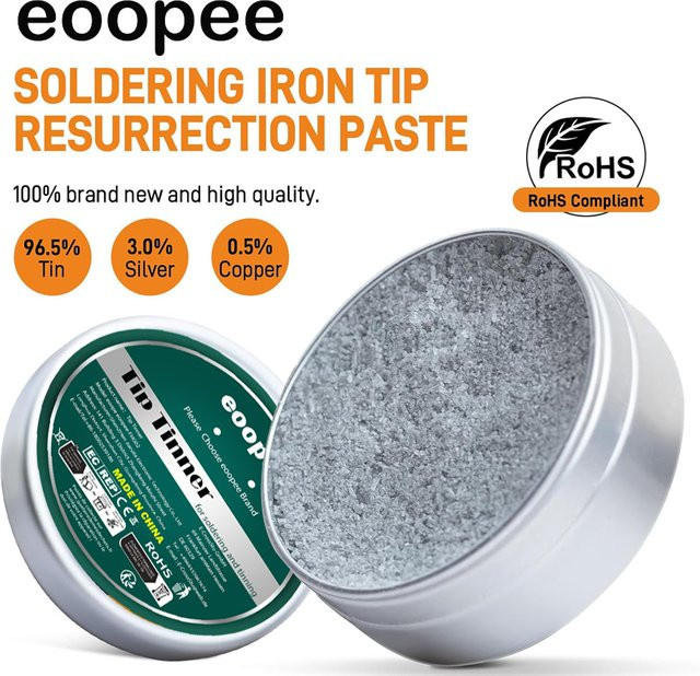 Bleifreie Lötspitzen-Reinigungspaste Tinner Cleaner zur Oxidation und Auffrischung der Lötspitze in Silber - Bild 1