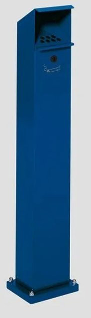 PROREGAL Ascher Standsäule aus verzinktem Stahl mit Schloss und Bodenplatte, Blau, H x B x T: 115 x 18 x 15 cm - Bild 1