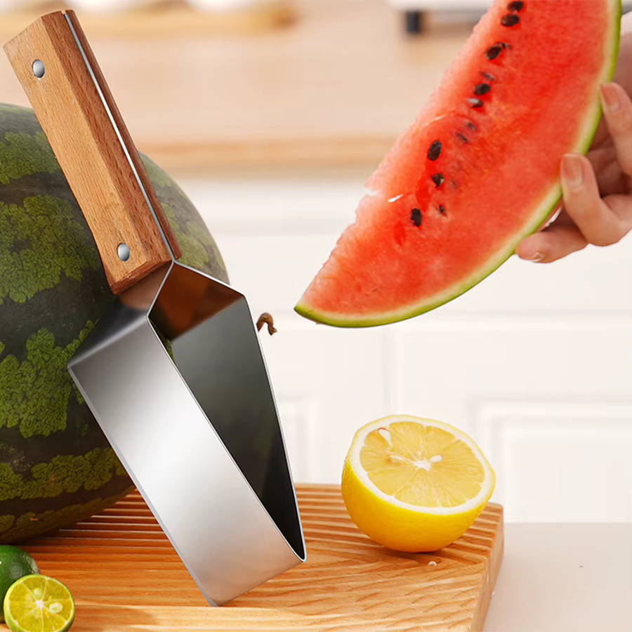 Aihogard Wassermelonen-Schneider aus Edelstahl in Silber und Weiß - Bild 4