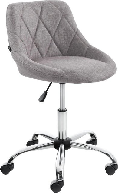DELUKE Arbeitshocker AARHUS Drehhocker mit Rollen in Grau aus Stoff und Metall, B/T/H: 47 x 49 x 71 cm - Bild 1