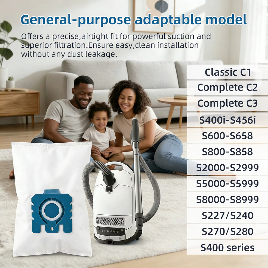 Heloxyo Staubbeutel GN Ersatz passend für Miele Staubsauger Classic C1, C2, C3 und S2 in Weiß - Bild 3
