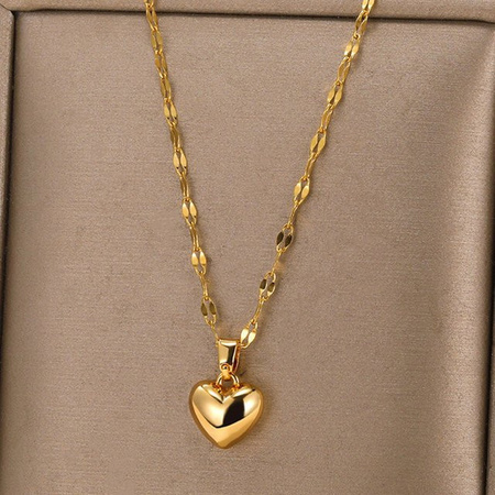 ZAKOL Halskette Edelstahl, Liebesherz, Gold, Damen