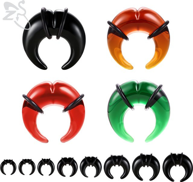 ZS Piercing Ohrstöpsel und Tunnel, Glas, Bunt, Unisex - Bild 1