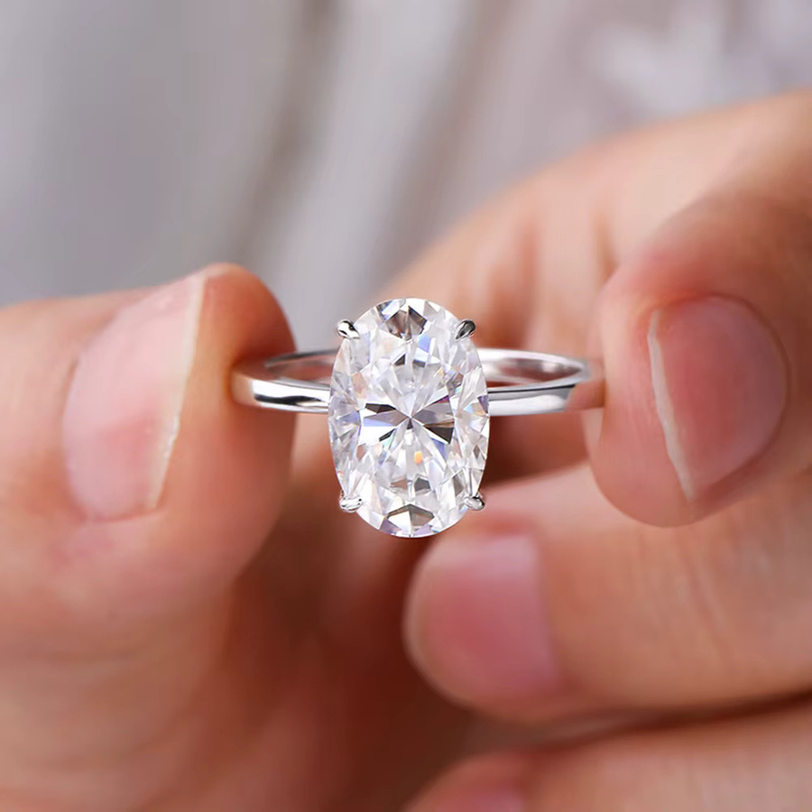 FEOBUR Verlobungsring, Moissanit, 925 Silber, Damen - Bild 3