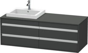 Duravit Waschtischunterschrank Ketho in Grau Matt mit 4 Türen, Wandmontage, Breite: 140 cm, Tiefe: 55 cm, Höhe: 49,6 cm - Bild 1