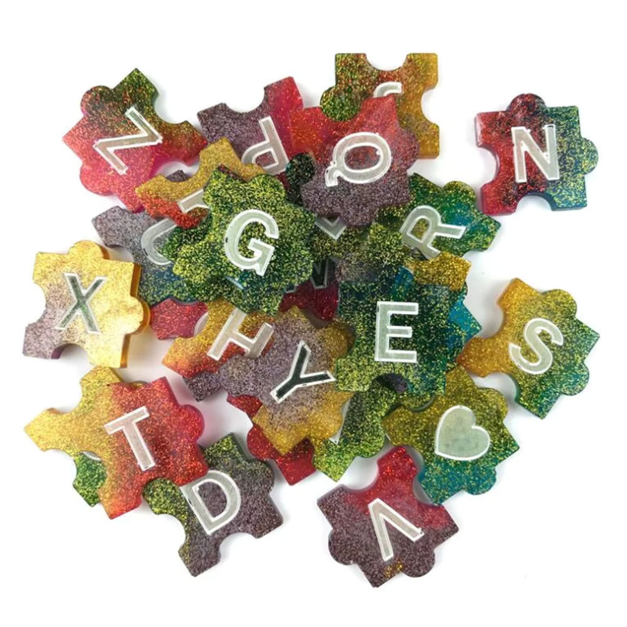 AGCFABS Silikonform für DIY Harz Handwerk, Buchstaben Schlüsselanhänger Schmuck Anhänger - Bild 4