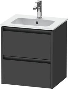 Duravit Waschtischunterschrank Ketho.2 in Graphit Matt, wandhängend mit 2 Schubladen, B/T/H: 51 x 42 x 54,9 cm - Bild 1