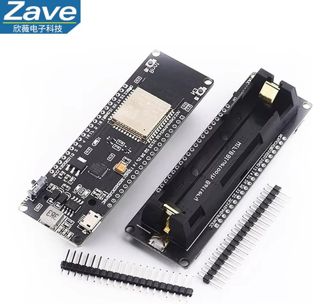Snvi ESP32 ESP-32S Wireless WiFi und Bluetooth Entwicklungsboard mit 18650-Batteriehalter in Schwarz - Bild 1