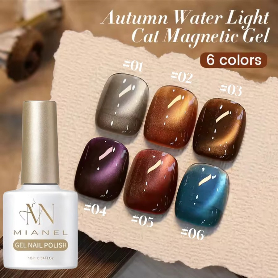 MIANEL NAIL Cat Eye Nagellack Gel, Bernstein Braun, 10 ml - Bild 2
