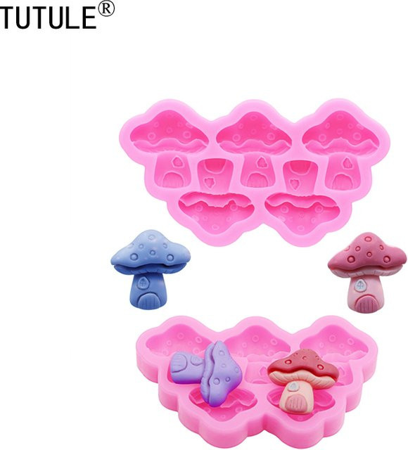 TUTULE Silikonform Mini-Pilz in Pink für Schmuck, Schokolade und Desserts - Bild 1