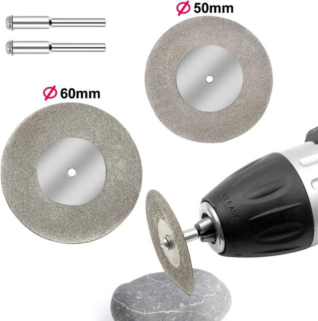 Mini-Diamanttrennscheiben-Set für Rotationszubehör mit Diamantschleifscheiben und Kreissägeblättern, Durchmesser: 40 mm, 50 mm und 60 mm - Bild 1