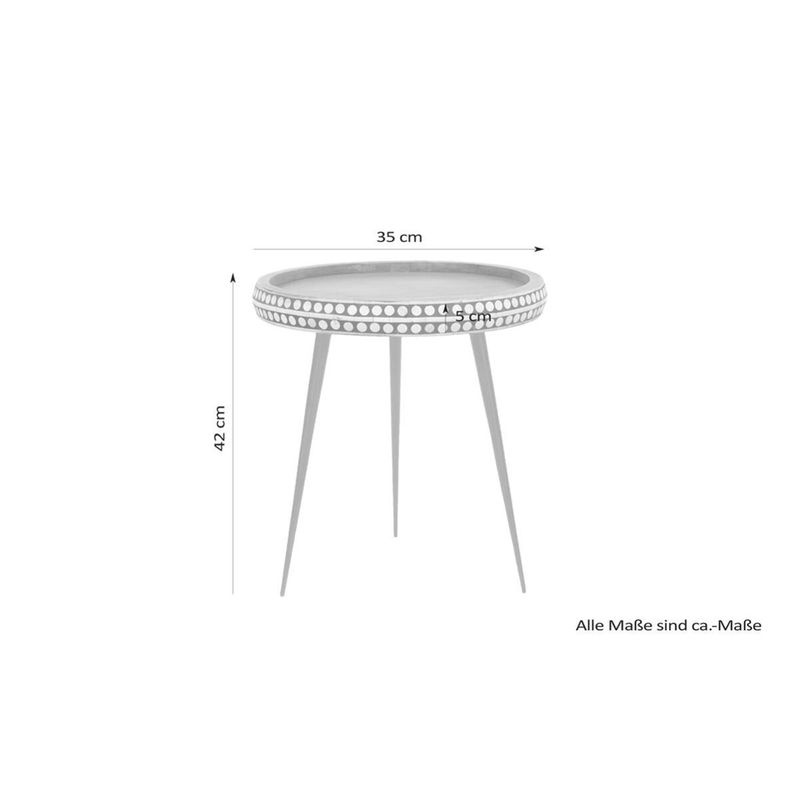 byLIVING Beistelltisch JANA aus Mangoholz und Metall, rund, braun/schwarz, Breite: 35 cm, Höhe: 42 cm, Tiefe: 35 cm - Bild 2
