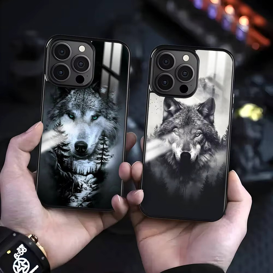 Handyhülle Cool Wolf im Winter für iPhone 16 15 14 13 Pro Max Plus Mini mit magnetischer MagSafe kabelloser Ladefunktion - Bild 5