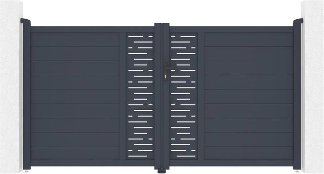 Casanoov Elektrisches Flügeltor Arlberg aus Aluminium in Grau inklusive Drehtorantrieb Ranger B150, Breite: 305 cm, Höhe: 161 cm - Bild 1