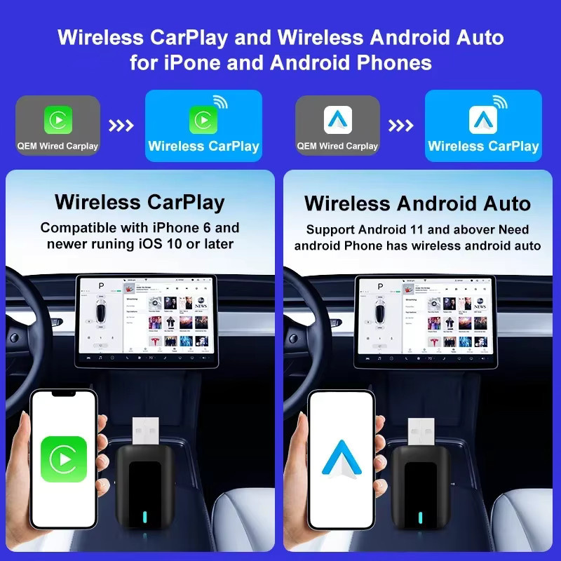 FLIXIVI CarPlay Wireless Adapter und Android Auto Mini AI Box in Schwarz mit Bluetooth-Unterstützung - Bild 5