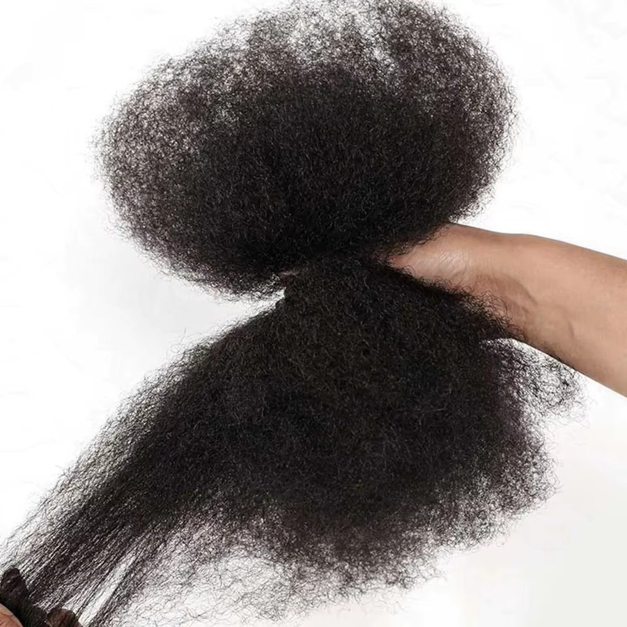 QVR Afro Kinky Bulk Echthaar, peruanisches Remy-Echthaar, braun, 50 g - Bild 6