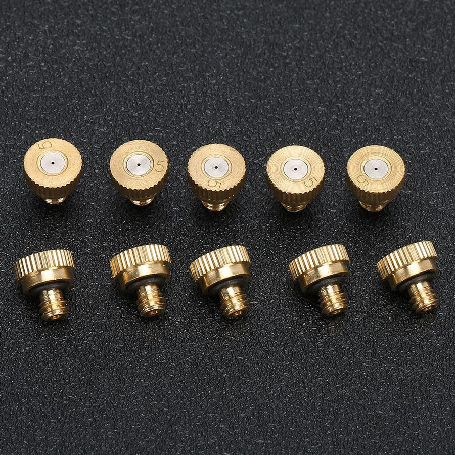 10er Set Messing Sprühdüsen für Niederdruck-Wasserzerstäubung mit 0,5 mm Düsenöffnung - Bild 2
