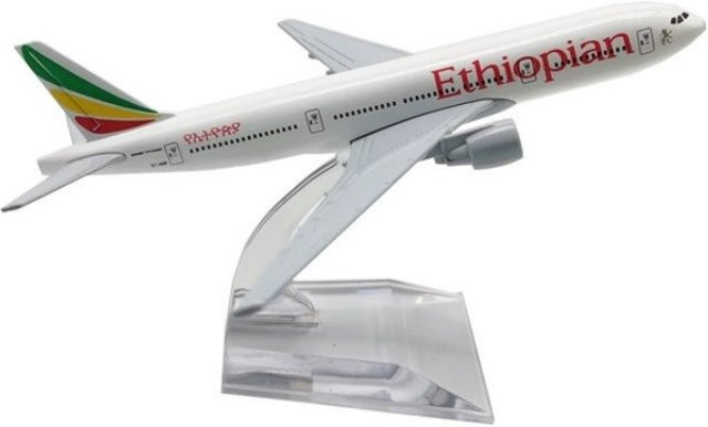 ZOCO Äthiopisches B777-Flugzeugmodell, Flugzeugmodell aus Metall, 16 cm - Bild 1