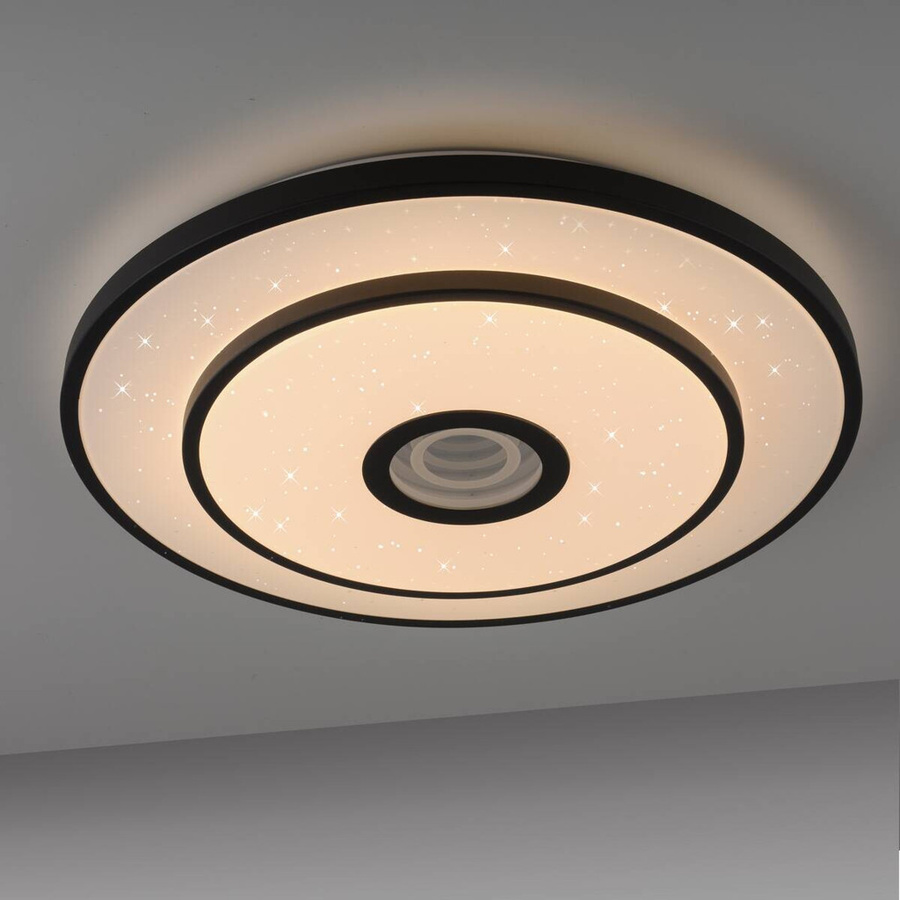 Just Light LED-Deckenleuchte Turanus modern rund in Schwarz, Höhe: 7,5 cm, Durchmesser: 50 cm - Bild 4