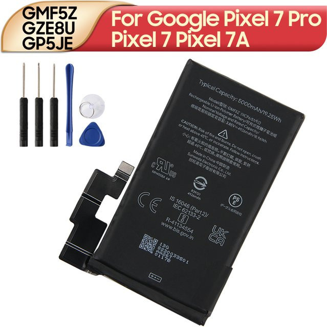 Ersatz-Handy-Akku GMF5Z GZE8U GP5JE für Google Pixel 7 Pro, Pixel 7 und Pixel 7A in Schwarz inklusive Werkzeug - Bild 1
