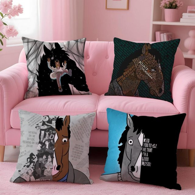 B-BoJack Horseman Kissenbezug, quadratisch, mehrfarbig, Breite: 30 cm, Höhe: 30 cm - Bild 1