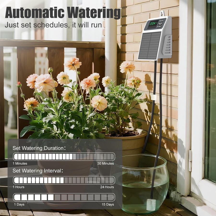 Musysh Solar Automatisches Tropfbewässerungsset mit intelligentem Timer für 10 Topfpflanzen zur Bewässerung deines Balkongartens - Bild 7
