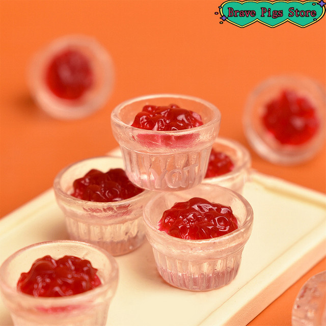 GCDHome Miniatur-Lebensmittel-Spielszene, Mini-Erdbeermarmelade, Mango, 10-teiliges Set - Bild 1