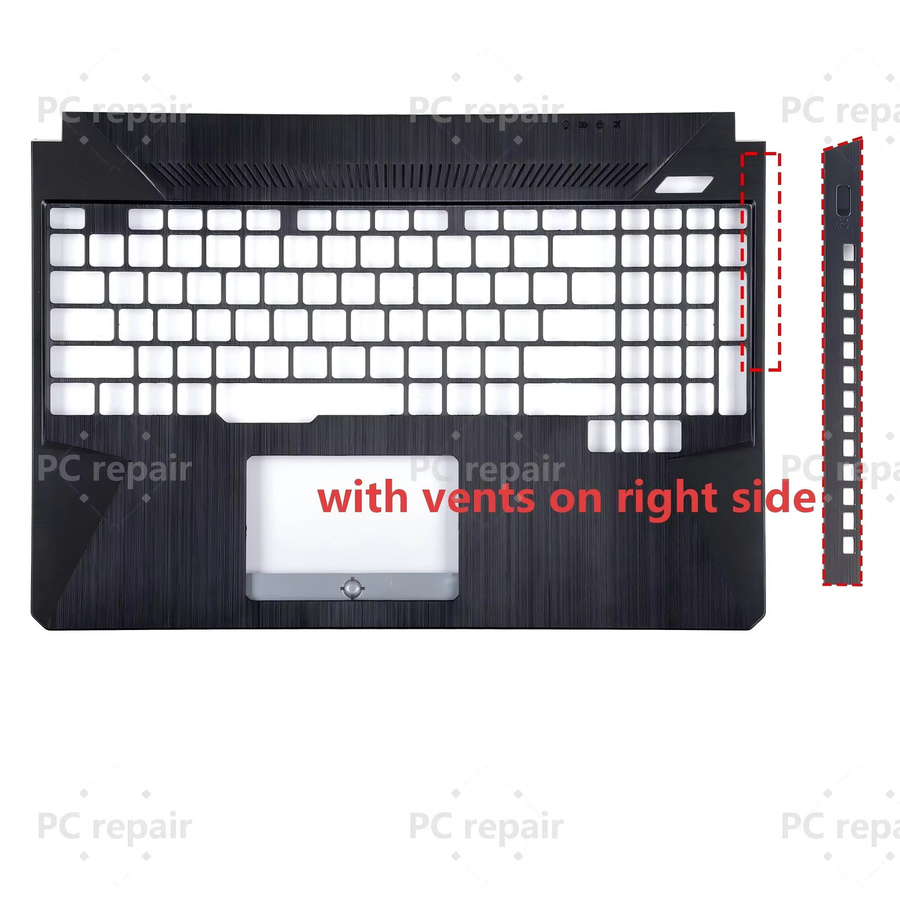 Asus TUF Gaming FX505 Ersatzgehäuse Set in Schwarz für 15,6 Zoll mit Rückabdeckung, Lünette, Scharnieren, Handballenauflage und Bodenabdeckung - Bild 4