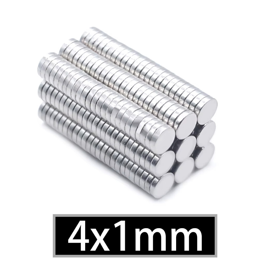 Runde Kühlschrankmagnete aus Metall in Silber, Durchmesser: 4 mm, Höhe: 1 mm - Bild 2