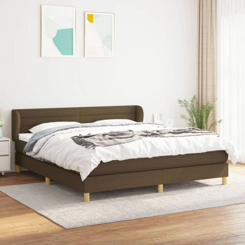 Vidaxl Boxspringbett mit Matratze aus Stoff in Braun, B/T/H: 160 x 200 cm - Bild 1