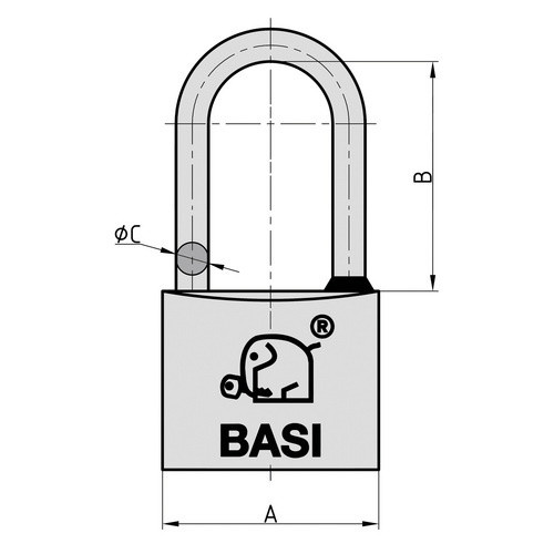 BASI Vorhängeschloss VHS 612H aus Messing gleichschließend - Bild 2