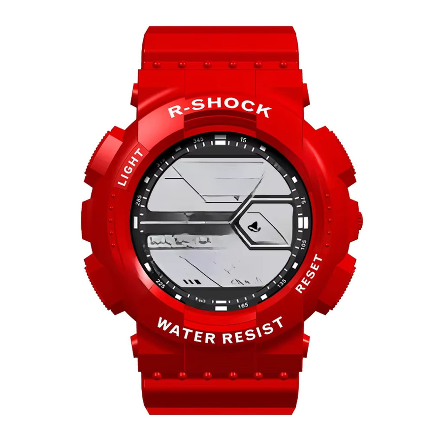 YIKAZE Digitaluhr, Kunststoff, Schwarz, Herren - Bild 1