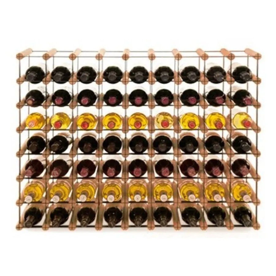 PROREGAL Modulares Weinregal Vinotega Mod Metal aus massivem Kiefernholz, Braun geölt, H x B x T: 72,5 x 92,5 x 24,5 cm - Bild 2