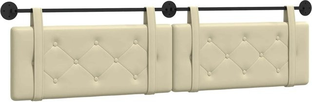 vidaXL Wandmontiertes Polsterpaneel aus Kunstleder in Creme, B/H/T: 210 x 55 x 5 cm - Bild 1