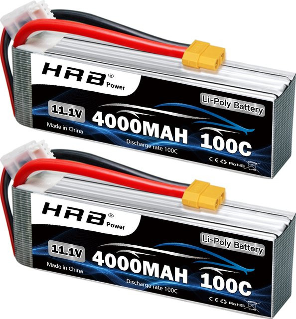 HRB 3S Lipo Batterie 11,1 v 4000 mah 100C, mit XT60 Stecker, 1-teiliges Set - Bild 1