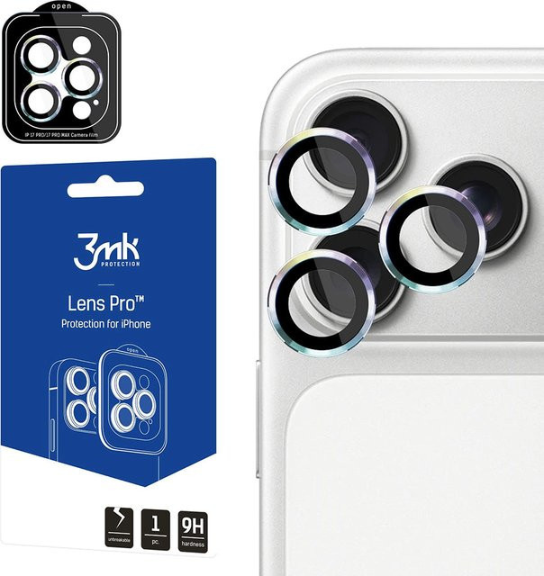 3MK Protection Pro Rückkamera-Schutzfolie aus gehärtetem Glas für Apple iPhone 18 Pro und iPhone 18 Pro Max, mehrfarbig - Bild 1