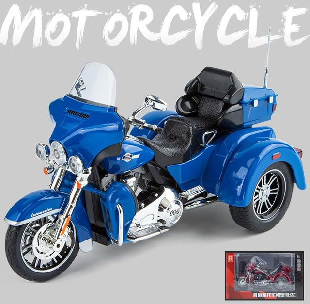 Linyi toy car 1:9 Cvo Tri Glide Motorrad Modell, Druckguss, mit Sound und Licht, ab 18 Jahre - Bild 1