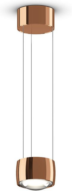 Occhio Sento sospeso up LED-Pendelleuchte in Roségold mit Glaslinse und Occhio air Modul, dimmbar und höhenverstellbar, warmweiß 3000K - Bild 1