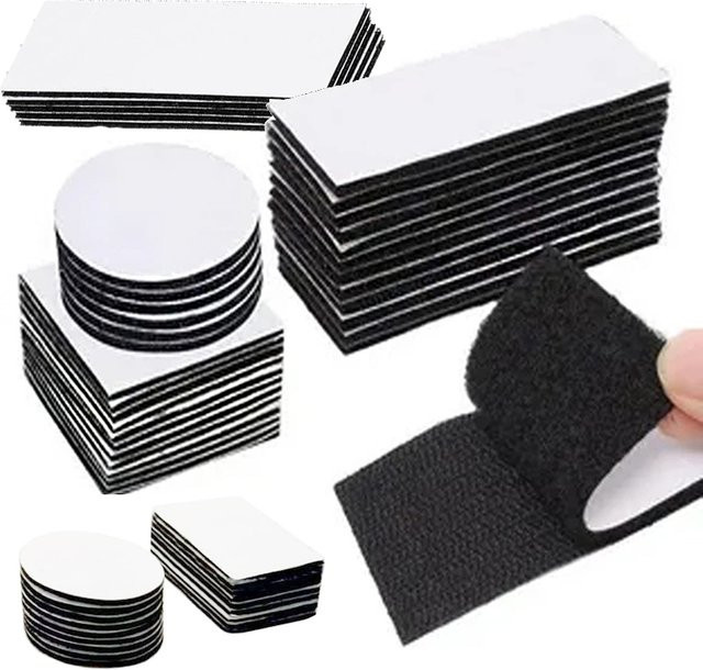 20 Paar selbstklebendes Klettband doppelseitig aus Nylon in Schwarz für Home Office und Haushalt - Bild 1