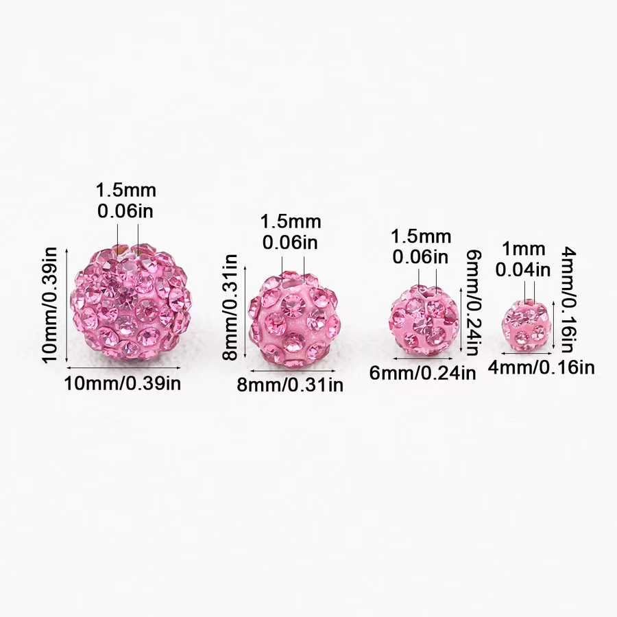 JHNBY Perlen, Ton-Shambhala, 4-8 mm, Rosé-Rosa - Bild 2