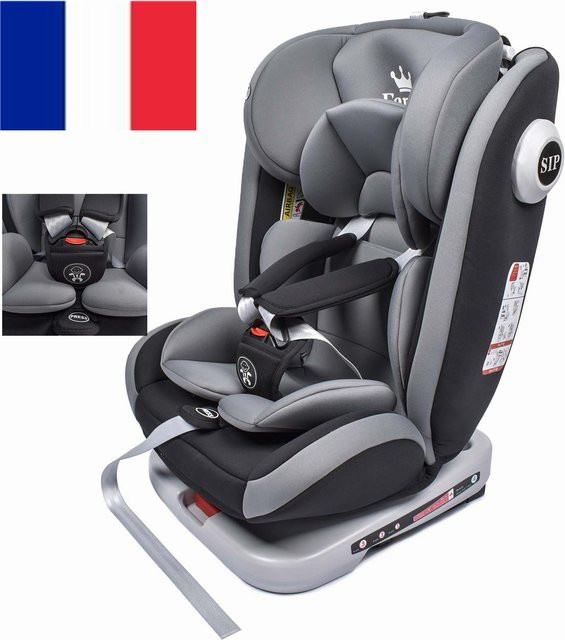 AP03 KL005 Kindersitz 360 Grad drehbar mit ISOFIX und 5-Punkt-Gurt, Grau, 9-36kg, 0-12 Jahre, ECE R44/04 - Bild 1