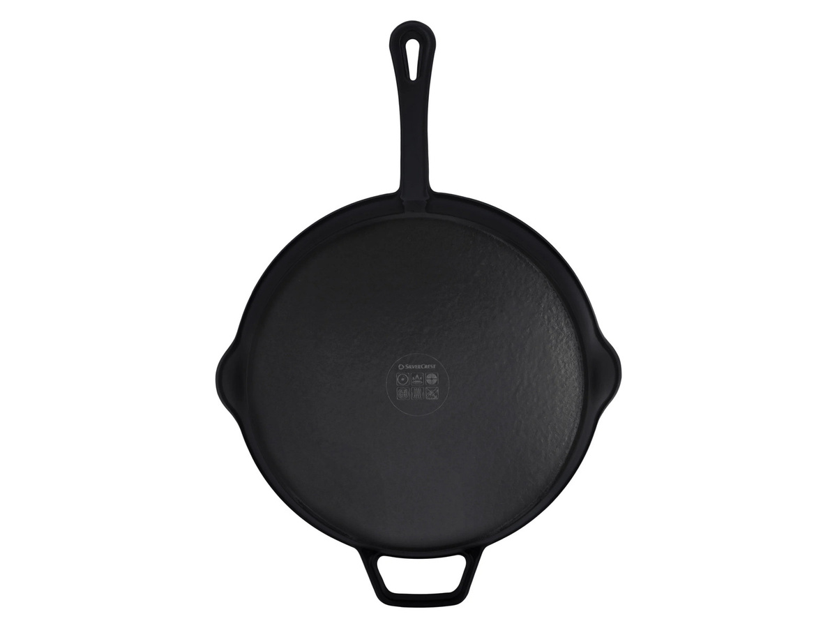SILVERCREST® Emaille-Gusseisenpfanne in Schwarz mit Ø 30 cm - Bild 3