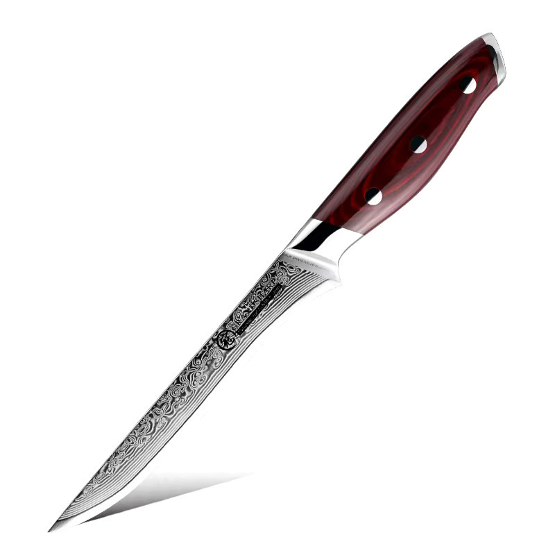 Grandsharp Ausbeinmesser Japanisch mit 67 Schichten Damast, AUS-10 Stahl und Pakka Holzgriff, 12,7 cm - Bild 3
