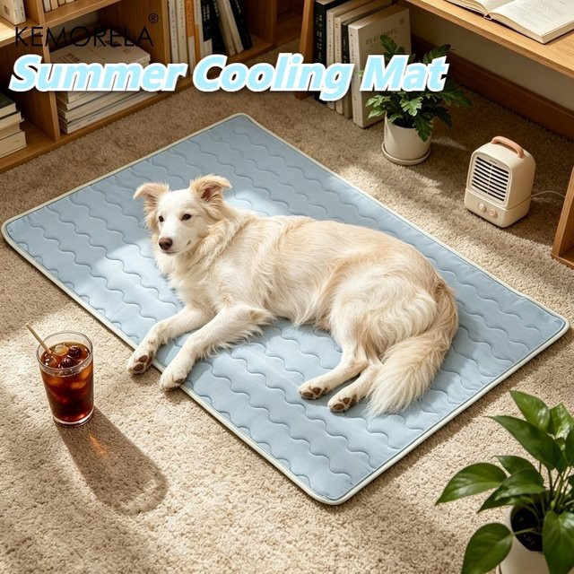 KEMORELA Sommer-Hundekühlmatte in Blau, waschbare und geruchsabweisende Hundetrainingsunterlage für alle Jahreszeiten - Bild 1