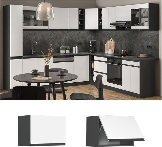 Vicco Hängeschrank R-Line J-Shape Küchenschrank modern Weiß/Anthrazit Breite: 60 cm, Höhe: 40 cm, Tiefe: 31 cm - Bild 1