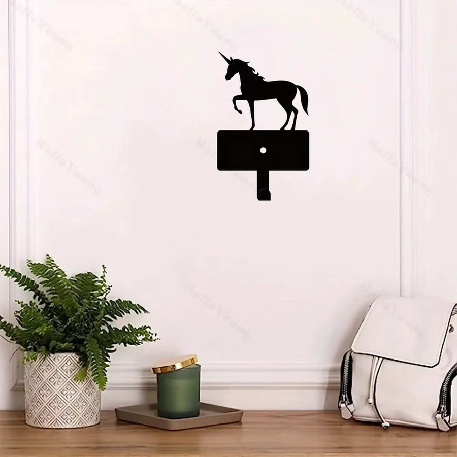 CIFBUY Einhorn-Wandhaken aus Metall in Schwarz für Küche, Bad und Eingangsbereich - Bild 5