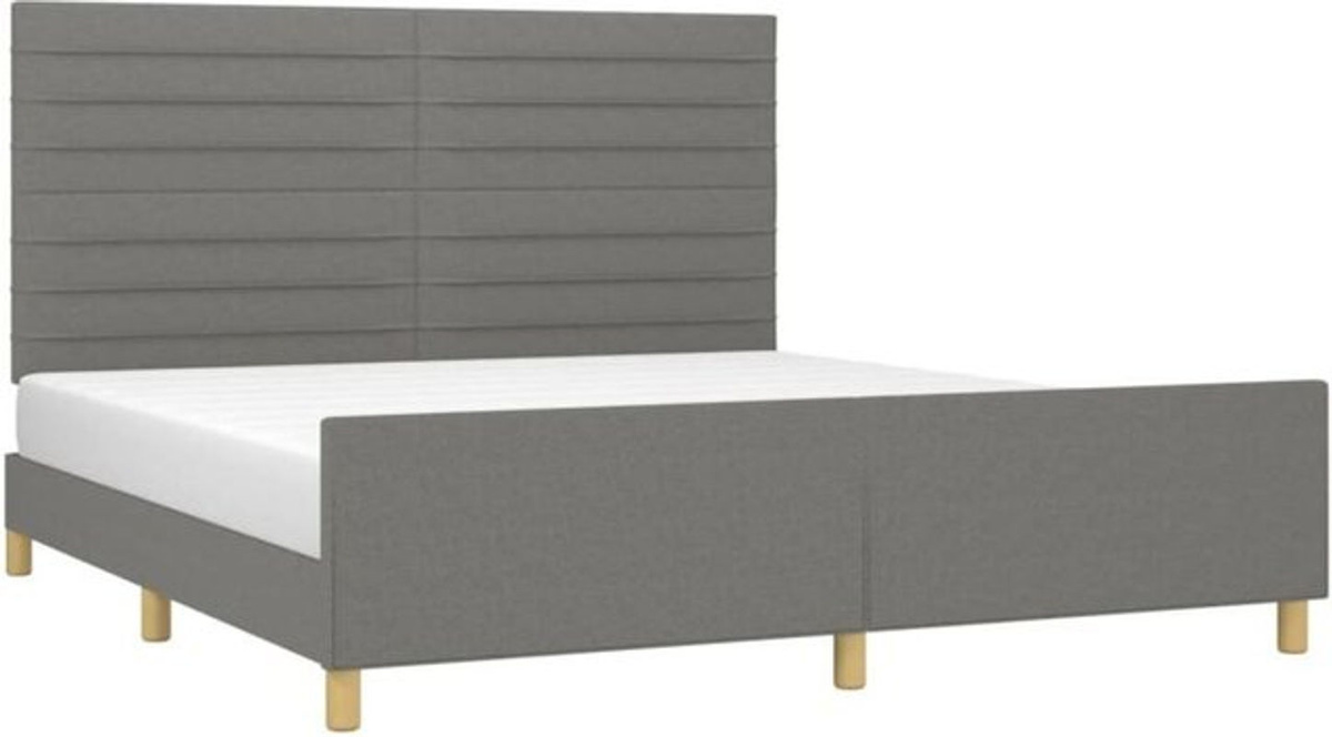 Polsterbett vidaxl in Anthrazit und Grau aus Stoff und Holzwerkstoff, B/T/H: 180 x 200 x 128 cm - Bild 1
